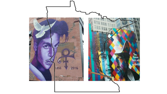 Bob Dylan and Prince - Minnesota Murals